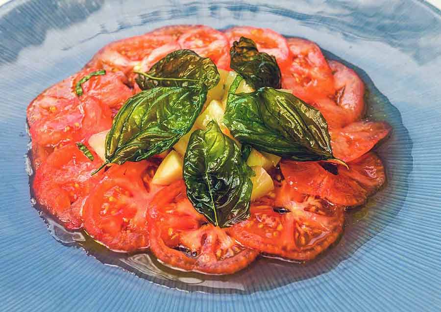 Une salade de tomates du Restaurant Le Jardin