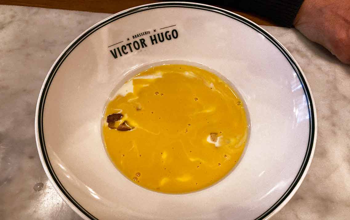La Brasserie Victor Hugo velouté de potiron