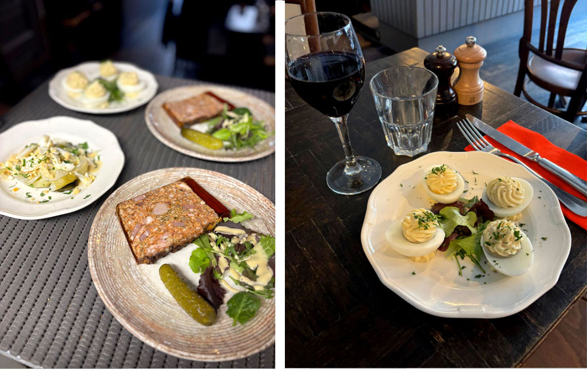 Terrine au poivre vert, Oeufs mayo