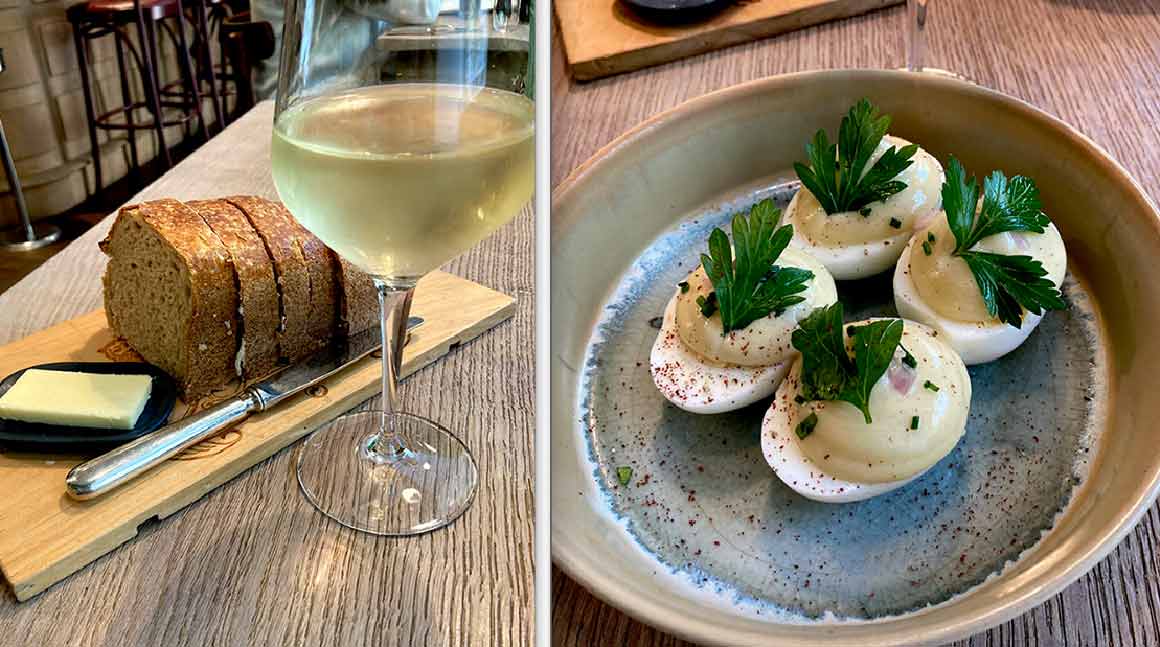 Verre de Sancerre et oeufs mayonnaise