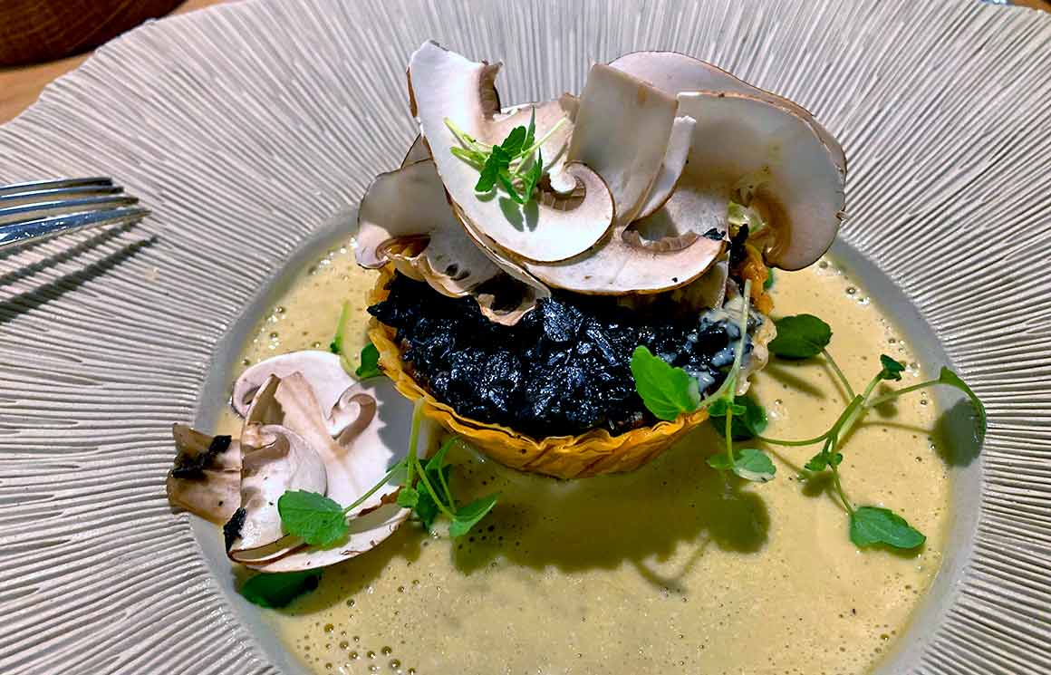 Le Corot tarte champignons et oignons confits