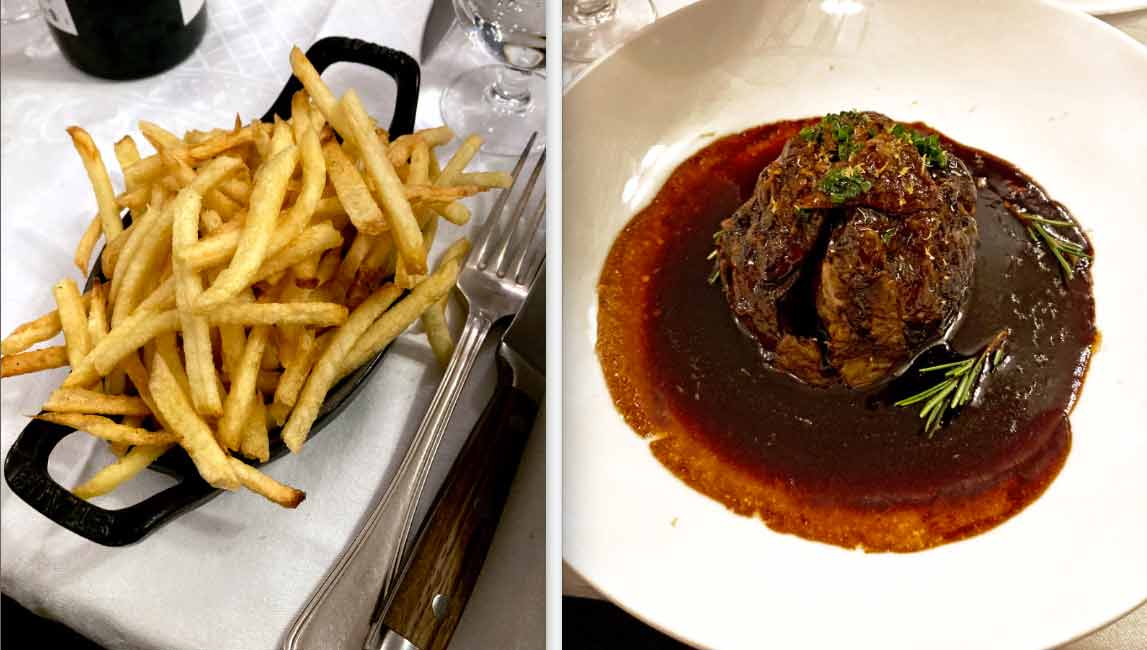 Restaurant Savy frites et épaule d'agneau confite