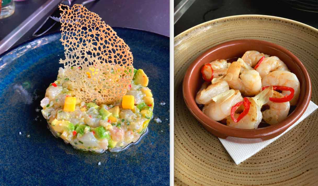 La Terrazza 25 ceviche de dorade et crevette à l'ail