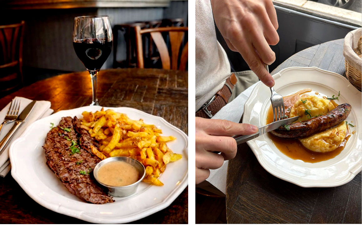 Bavette d'Aloyau, Saucisse purée