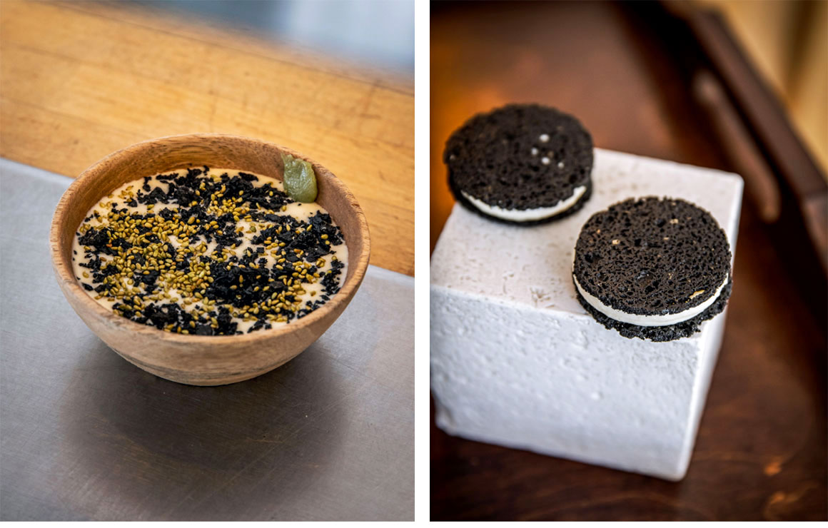 Restaurant Audass' 2.0 Soupe au camembert, Oreo Parmesan