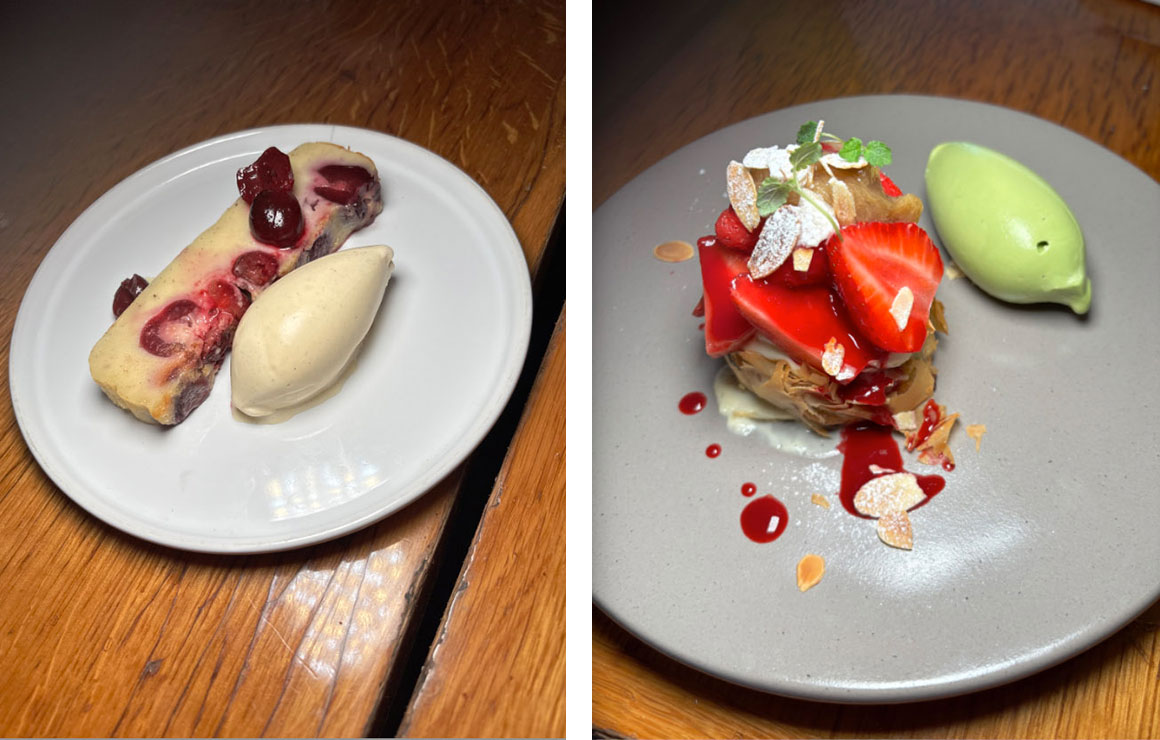 Clafouis cerise et Tarte aux fraises