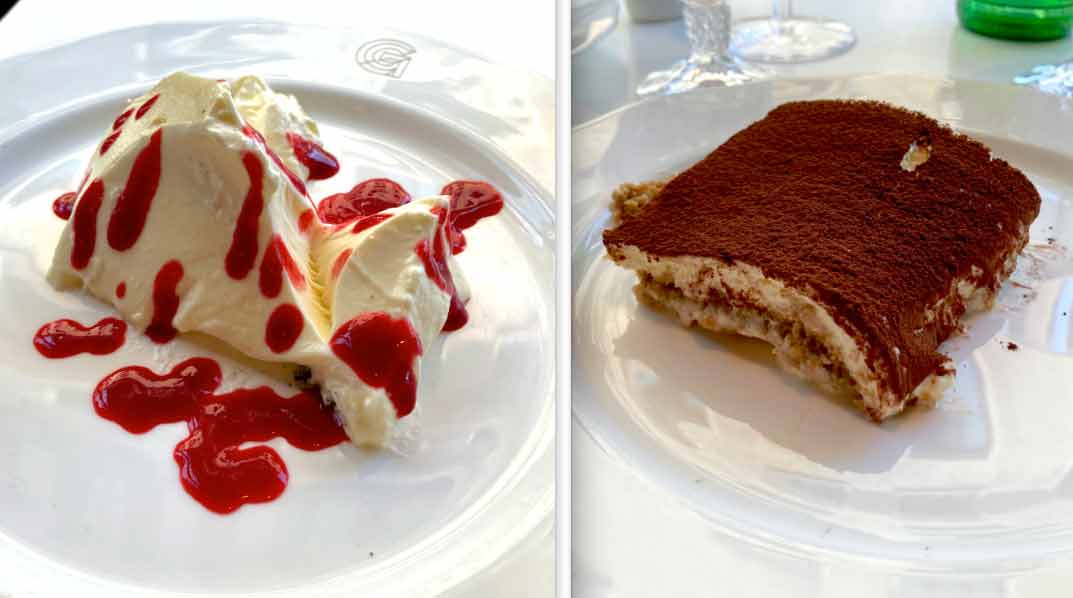 Restaurant Giusé pana cotta et tiramisu