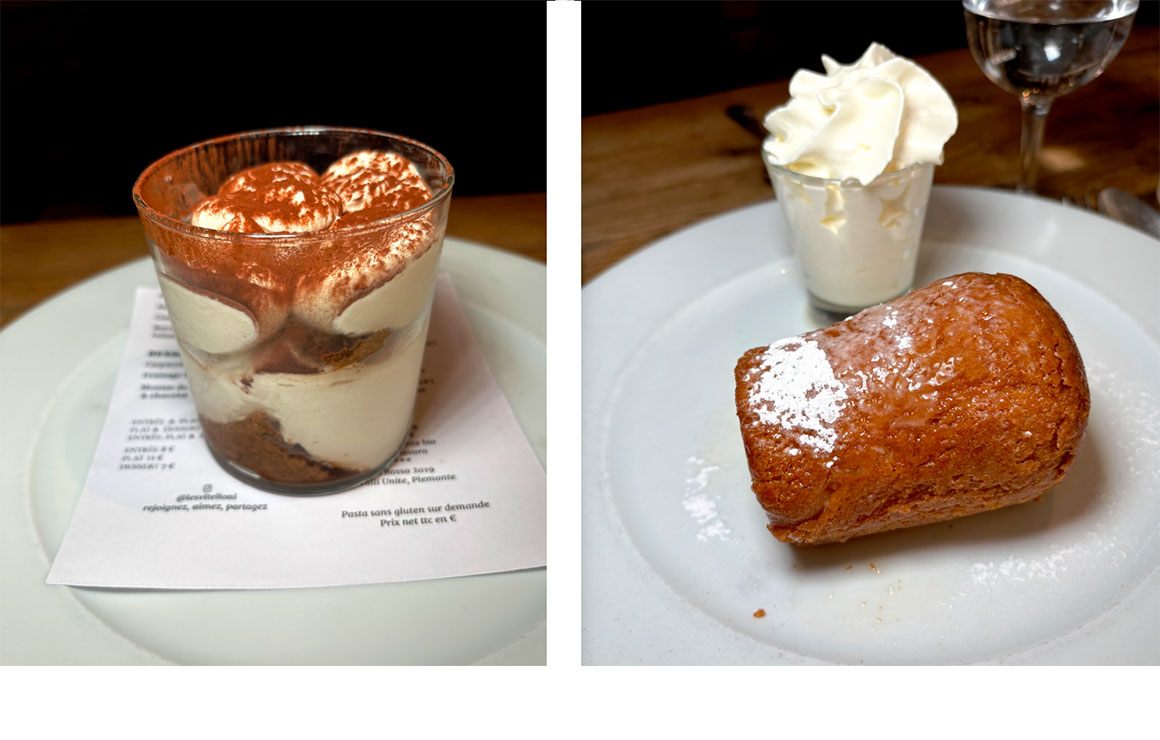 Les Vitelloni tiramisu et baba au rhum