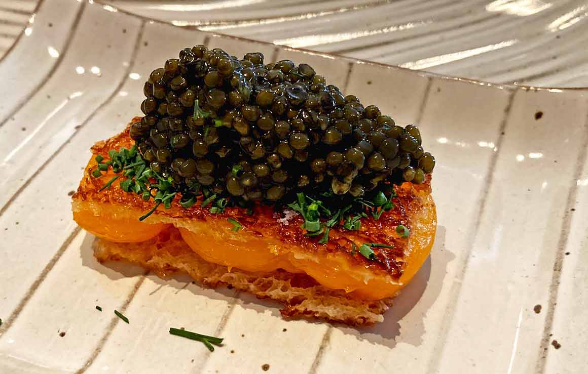 Jean Georges toast aux oeufs, caviar