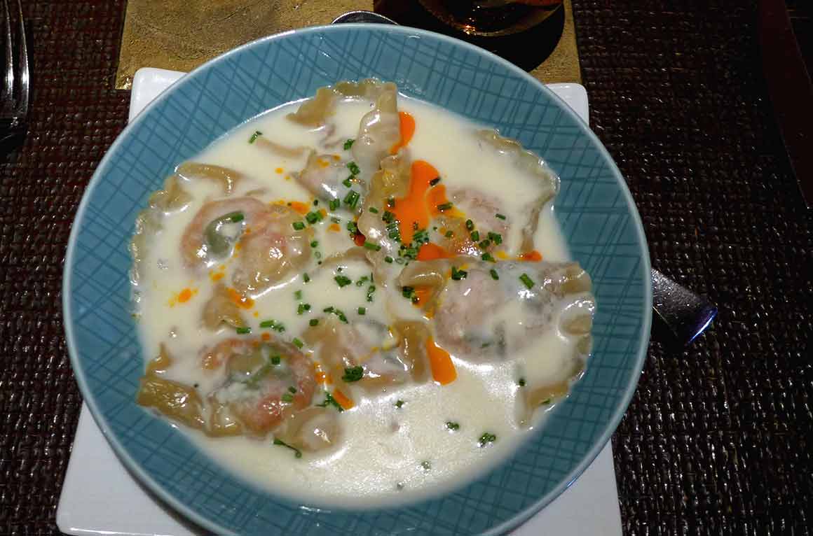 Restaurant Asia Kitchen, ravioles de crevettes