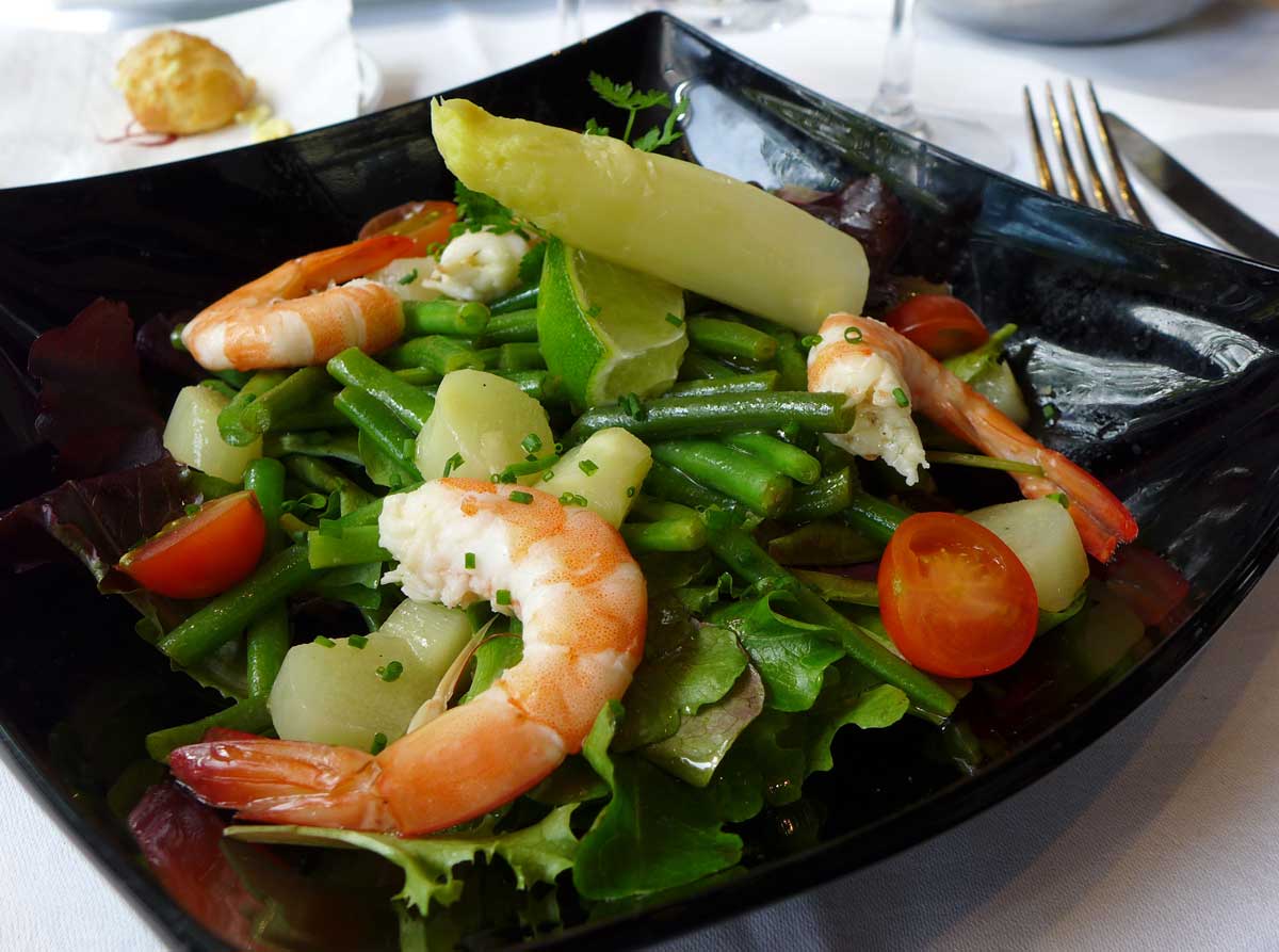 Restaurant Le Berkeley salade de crevettes