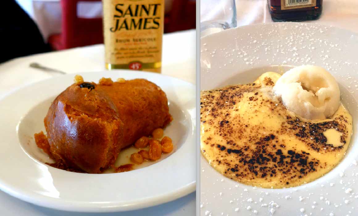 Restaurant Au boeuf couronné, les desserts