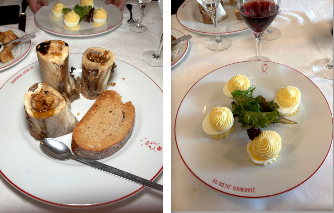 Os à moëlle, oeufs mayonnaise