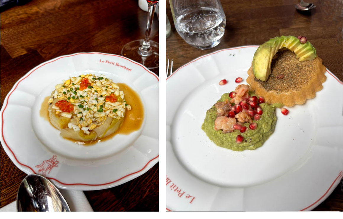 Poireaux vinaigrette, Tartelette avocat crevette