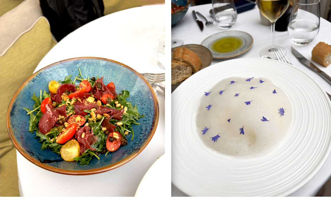 Carpaccio de boeuf et mousse de stracciatella