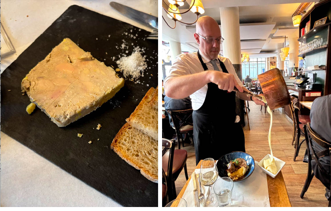 Foie gras, Service de l'aligot