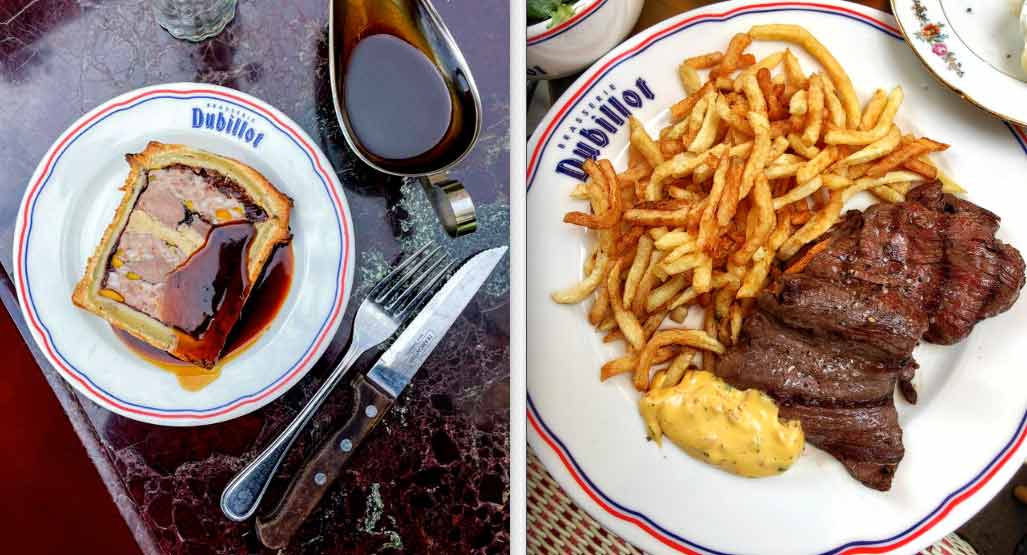 La Brasserie Dubillot pâté en croûte et rumsteak