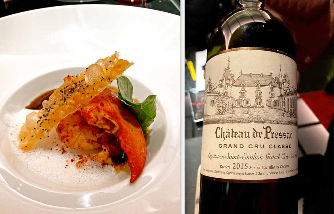 Atelier Robuchon Etoile homard et Château de Pressac