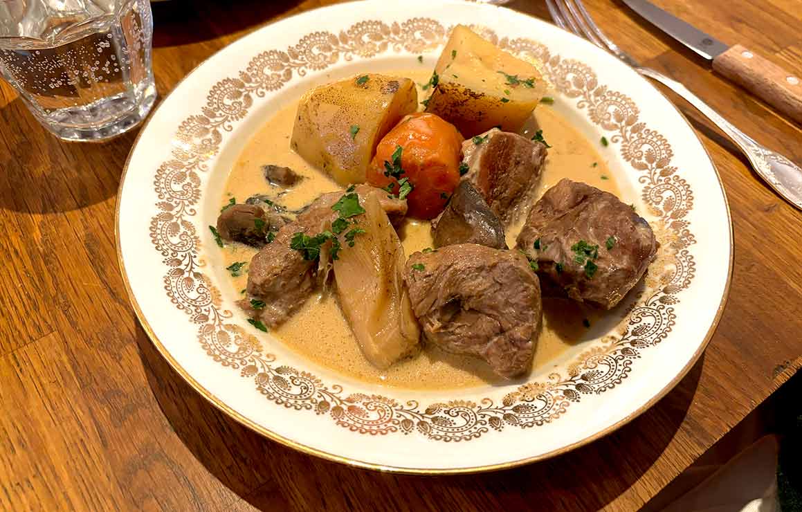 Restaurant Attabler Blanquette de veau