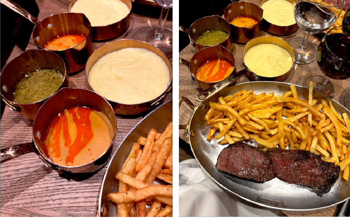Les sauces, frites et purée