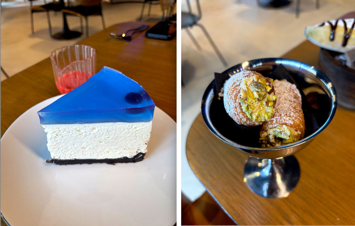 Cheesecake myrtilles ; Cannoli