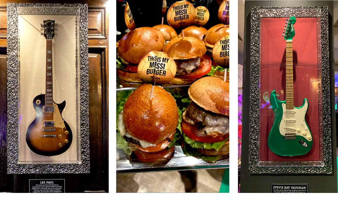 Hard Rock Café Messi Burger guitares et Messi Burgers