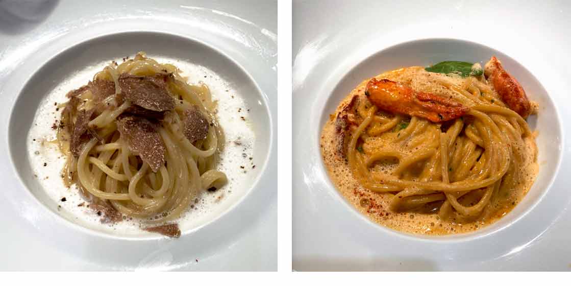 Spaghetti truffe et spaghetti au homard