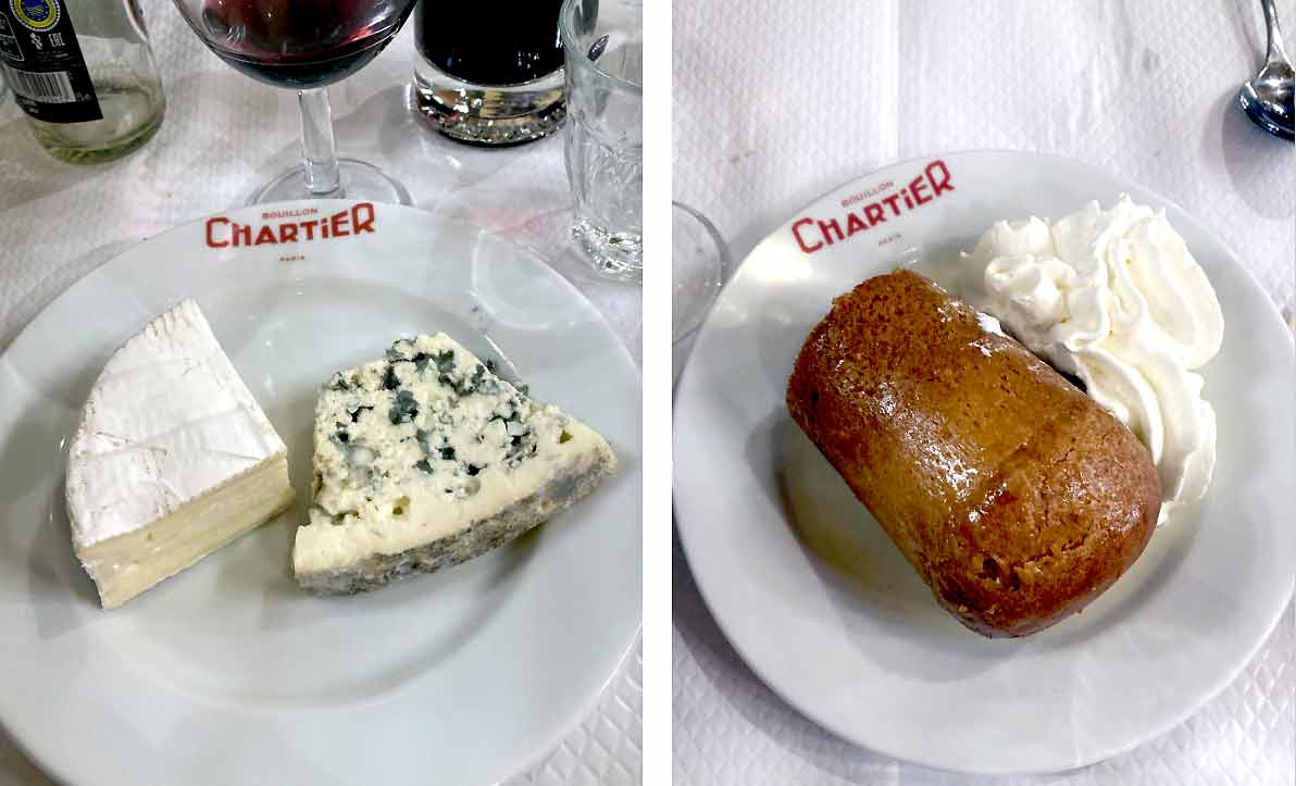 Bouillon Chartier Est fromages et baba