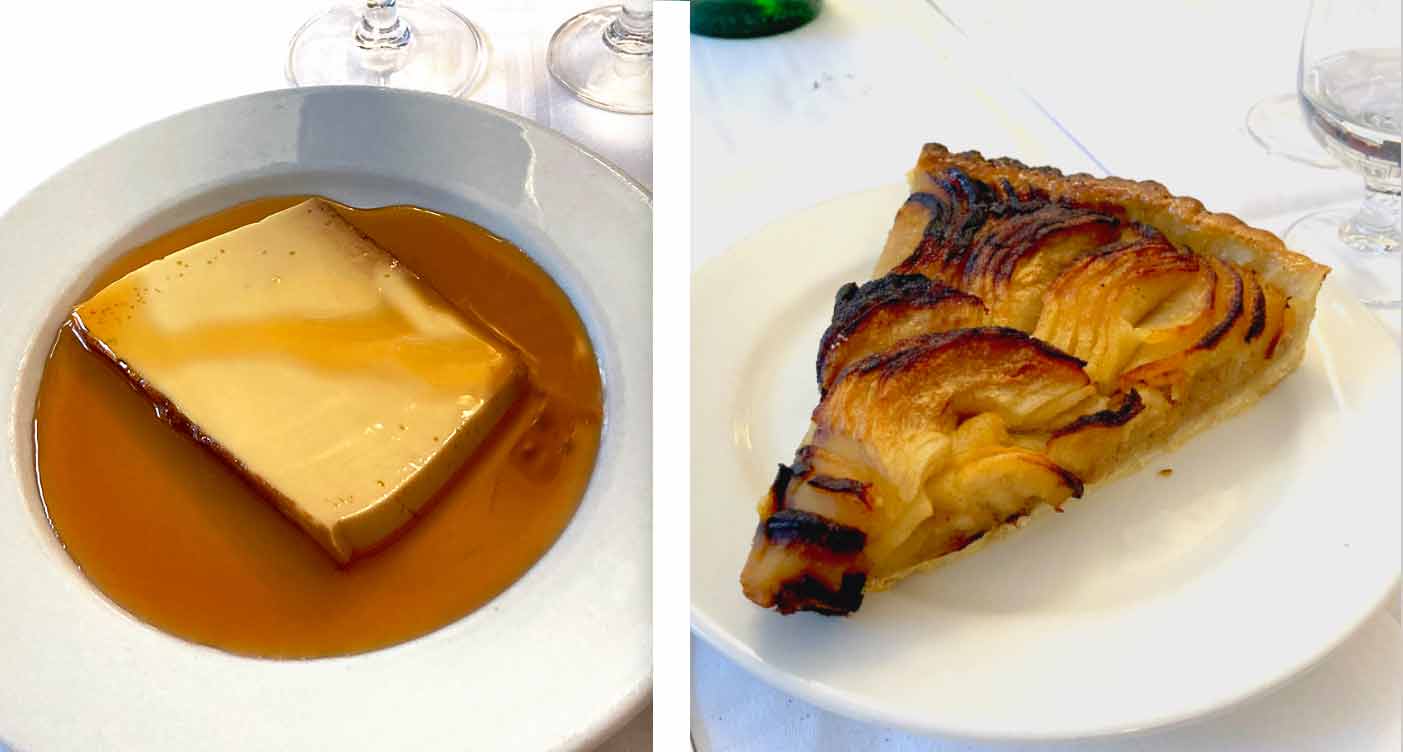 Chez René Crème caramel et Tarte aux pommes