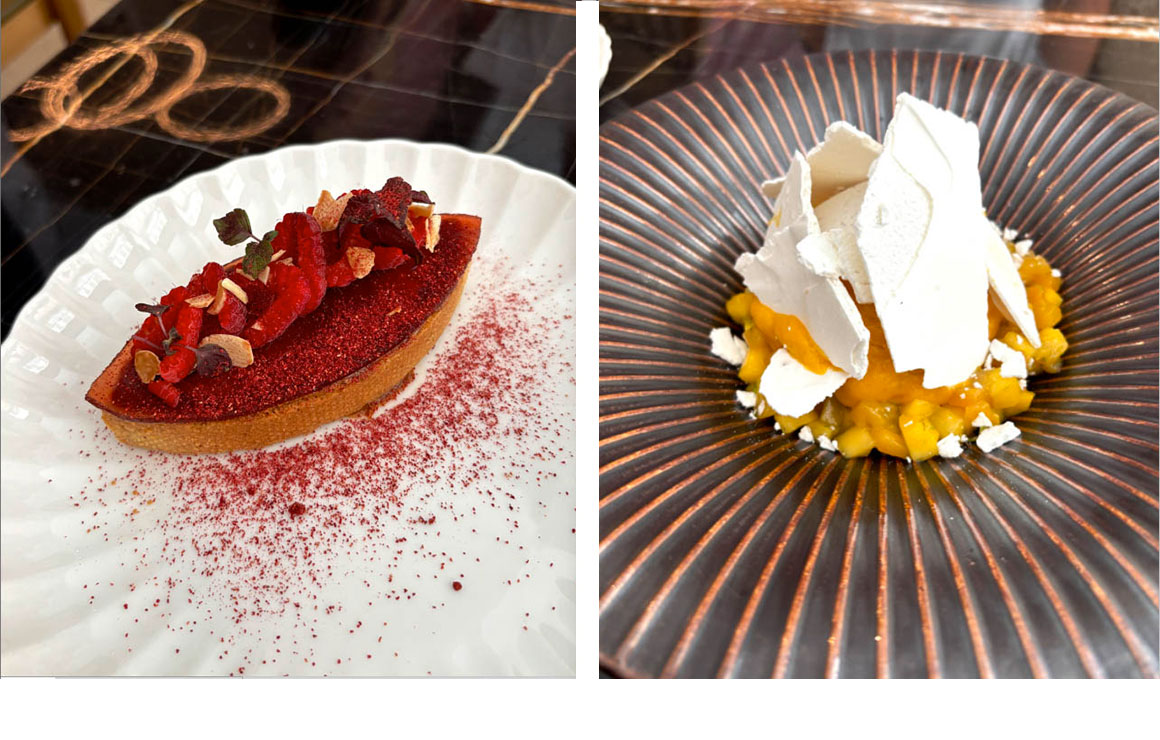 Tartelette framboise, Vacherin mangue