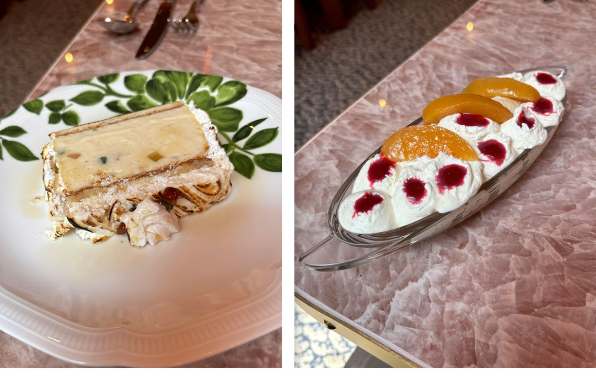 Frivole Omelette norvégienne et Pêche Melba