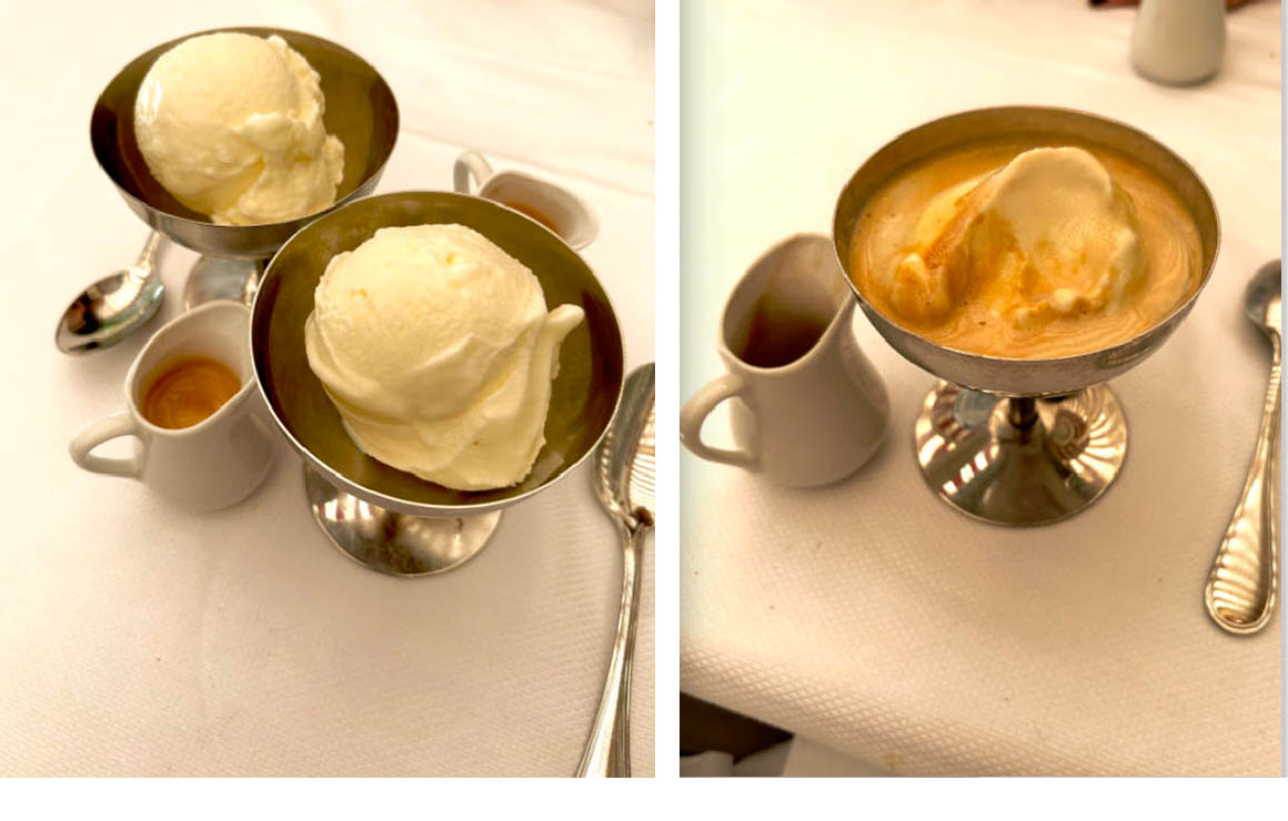 Affogato sur glace italienne
