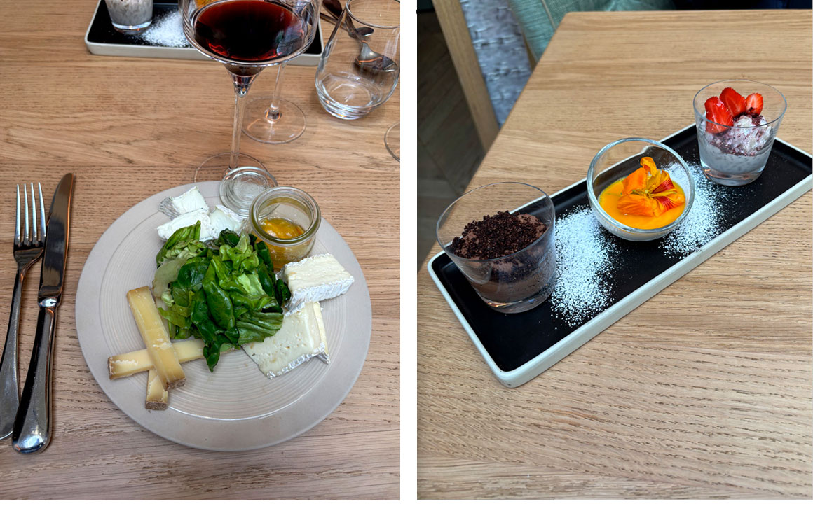 Assiette de fromages et café gourmand