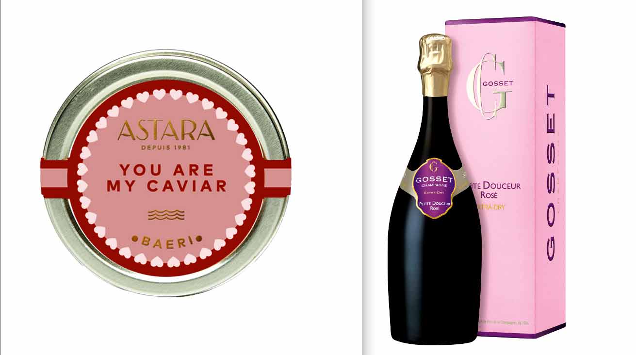 Saint Valentin Caviar Astara et Champagne Gosset