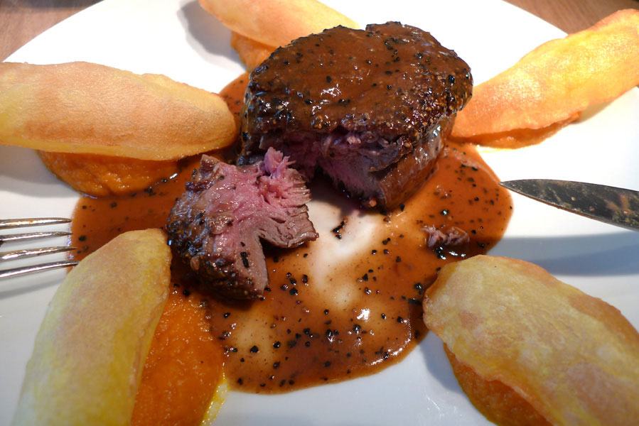 Restaurant A La Marguerite, filet de bœuf au poivre