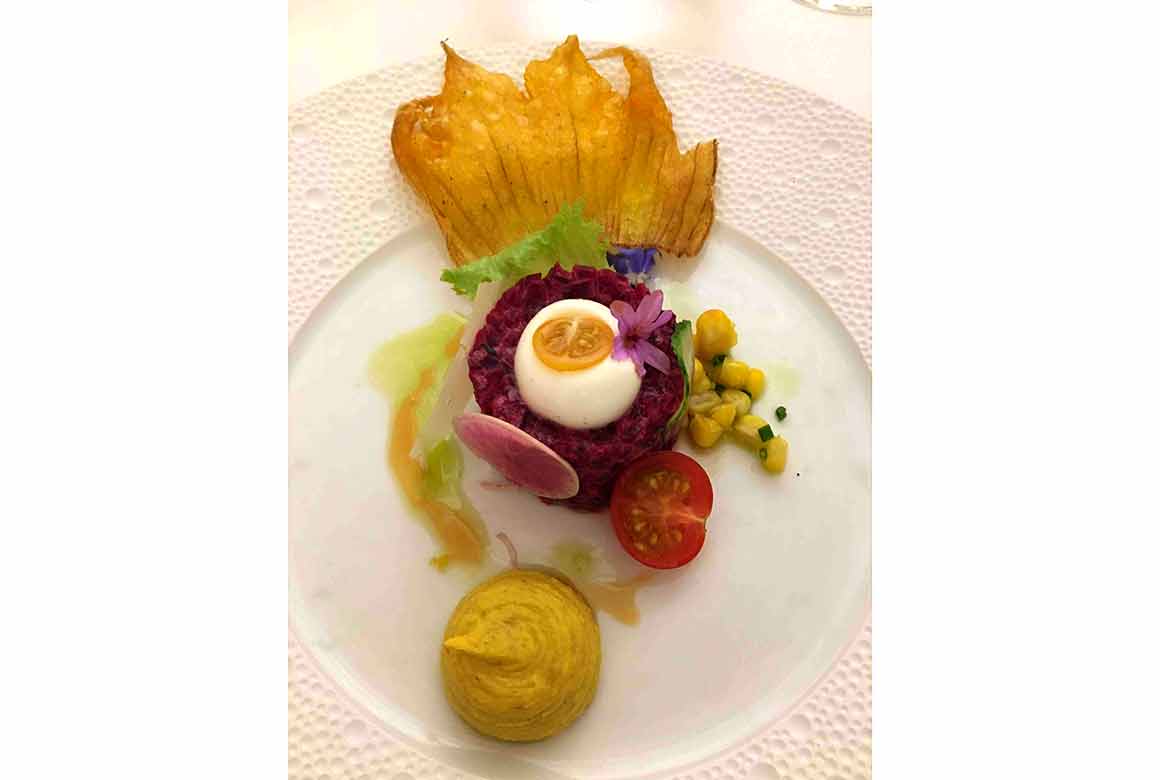 Restaurant Arpège : Tartare pourpre végétal