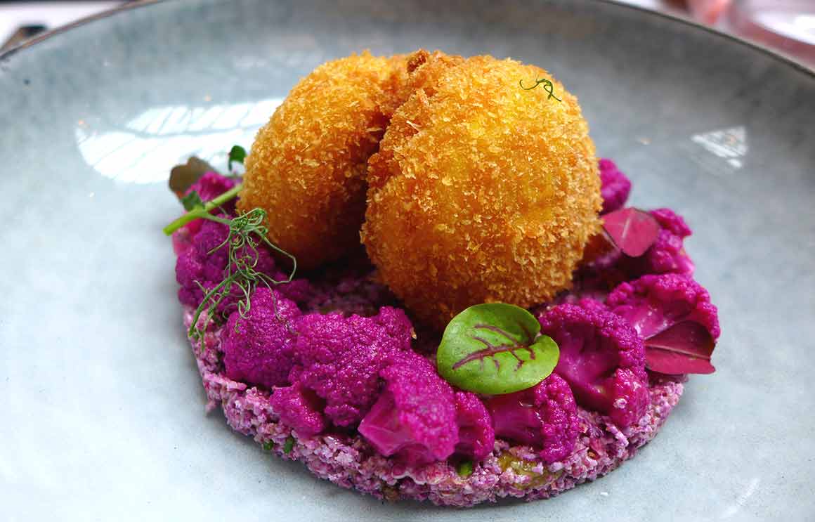 Restaurant Artcurial Sense Eat : Taboulé de choux fleurs violets