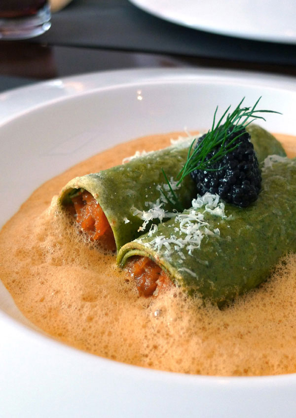 Restaurant Au Gourmand : Tourteau de Bretagne en cannelloni