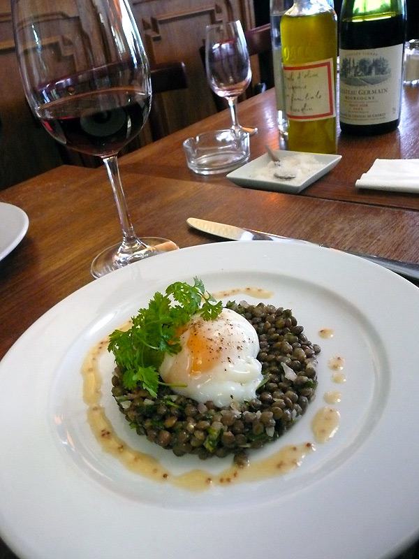 Restaurant Au Vieux Chene salade de lentilles