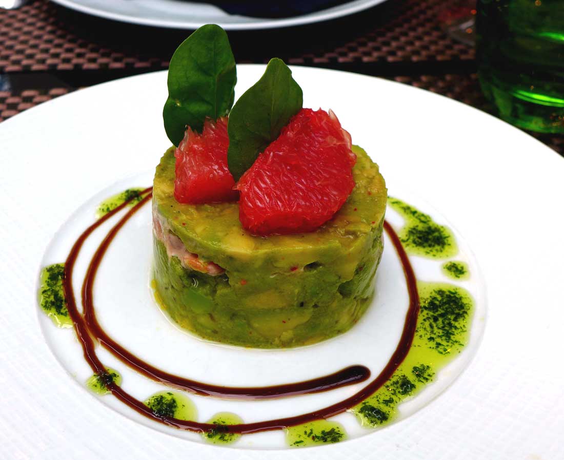 Auberge du Moulin Vert, Tartare d'avocat crevette sauce cocktail