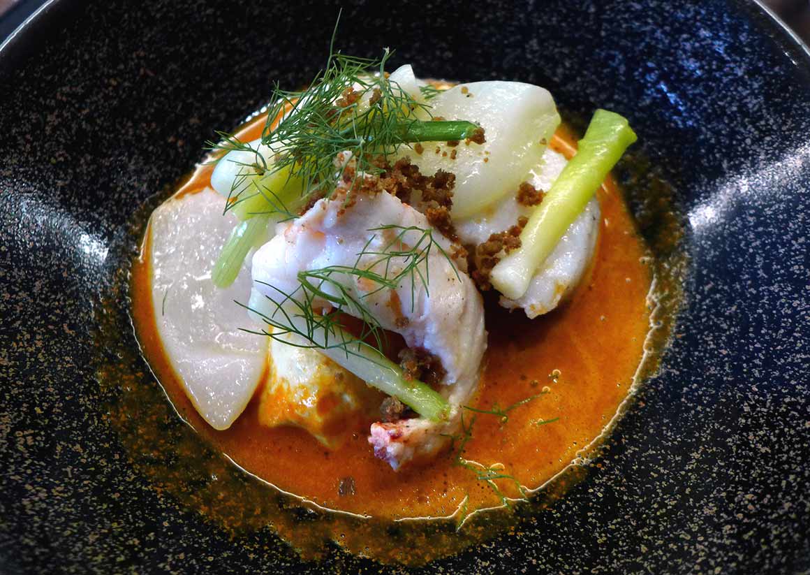 Restaurant Auguste : Lotte et homard Breton rôti