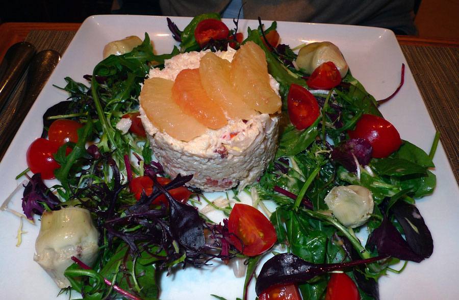 Bread & Roses, chair de tourteau décortiquée en salade