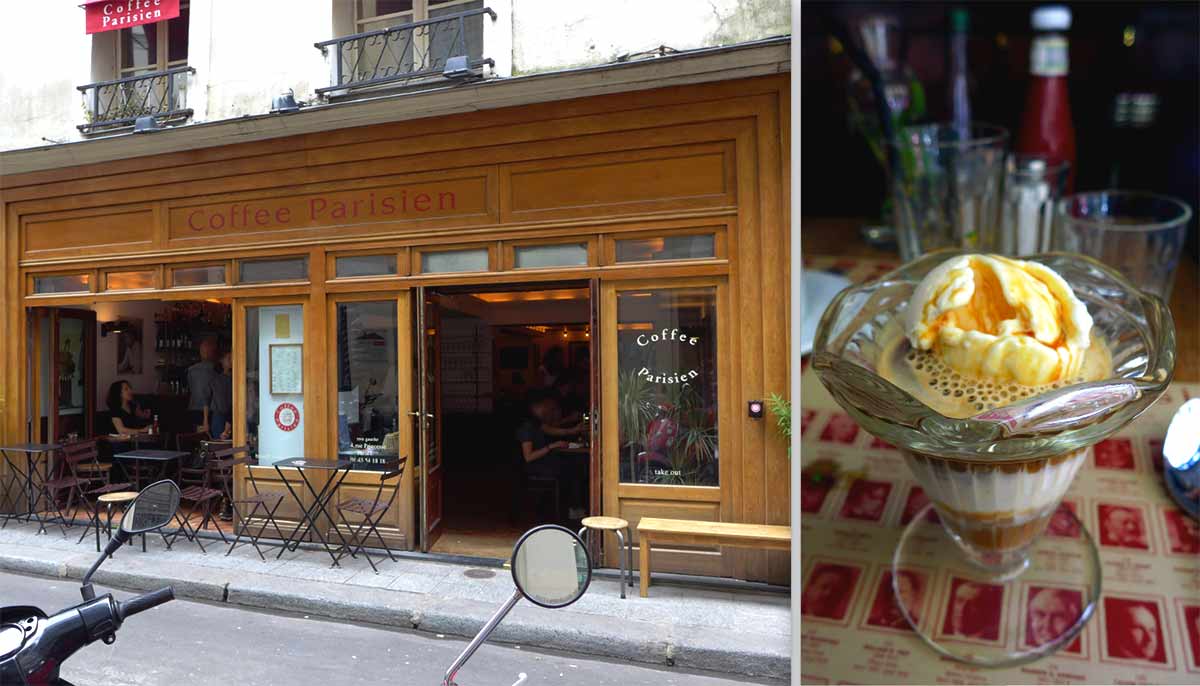 COFFEE PARISIEN, le restaurant et un affogato