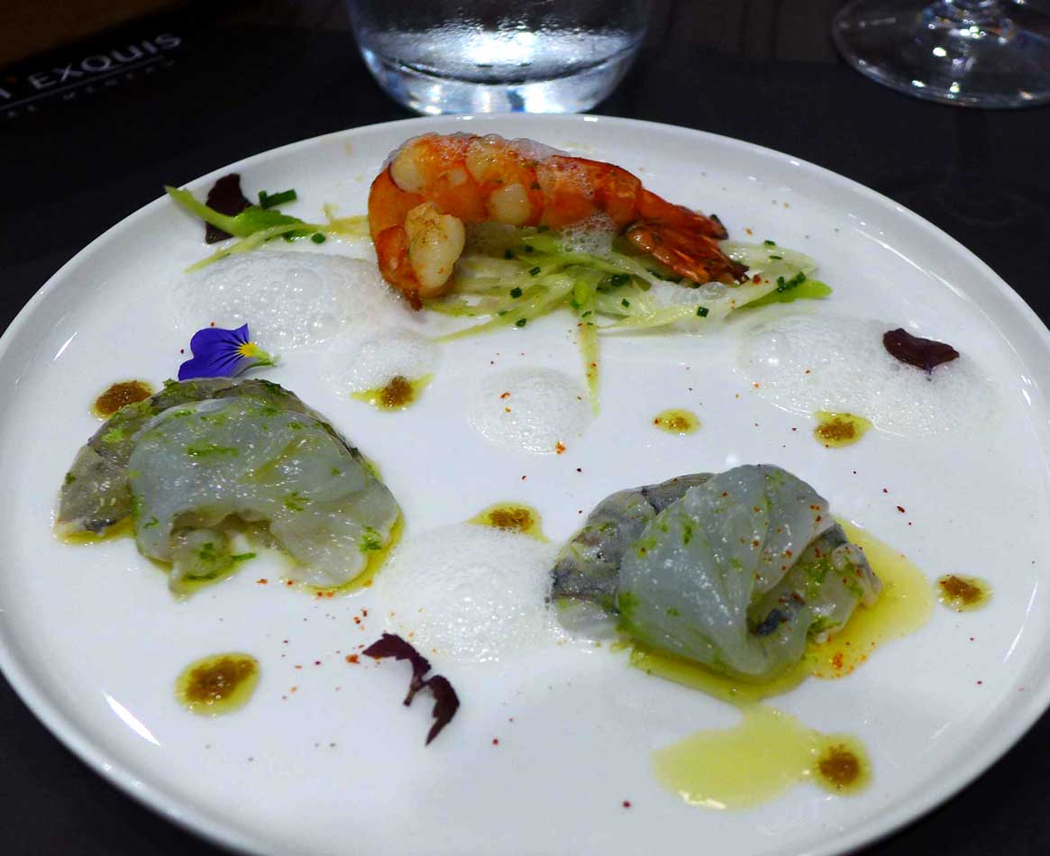 Restaurant Crom'Exquis : Gambas en carpaccio crues