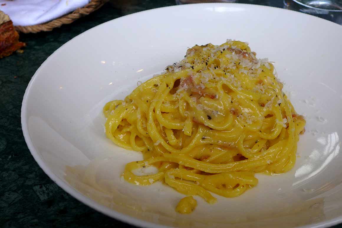 Restaurant Daroco, linguine alla carbonara