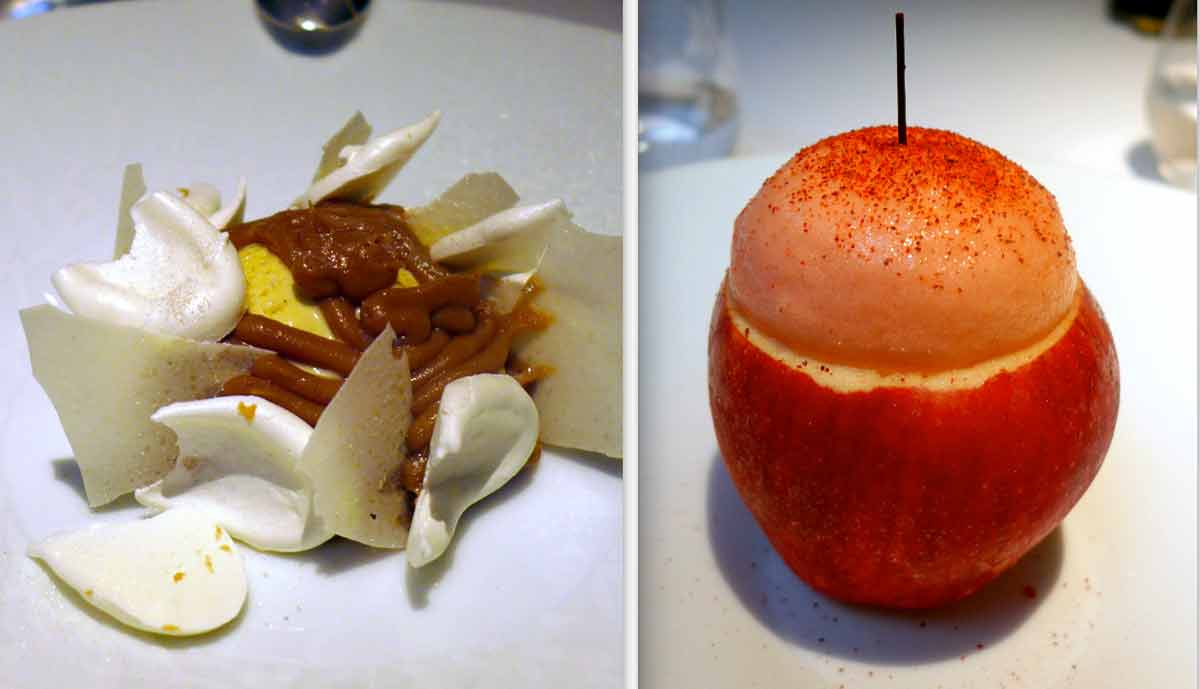 Restaurant La Table du 53, Pavlova aux châtaignes et déclinaison de pommes