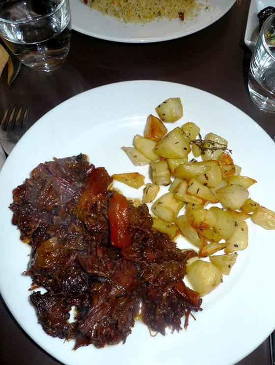 Restaurant Eh Oui, daube de joue de boeuf au vin blanc 