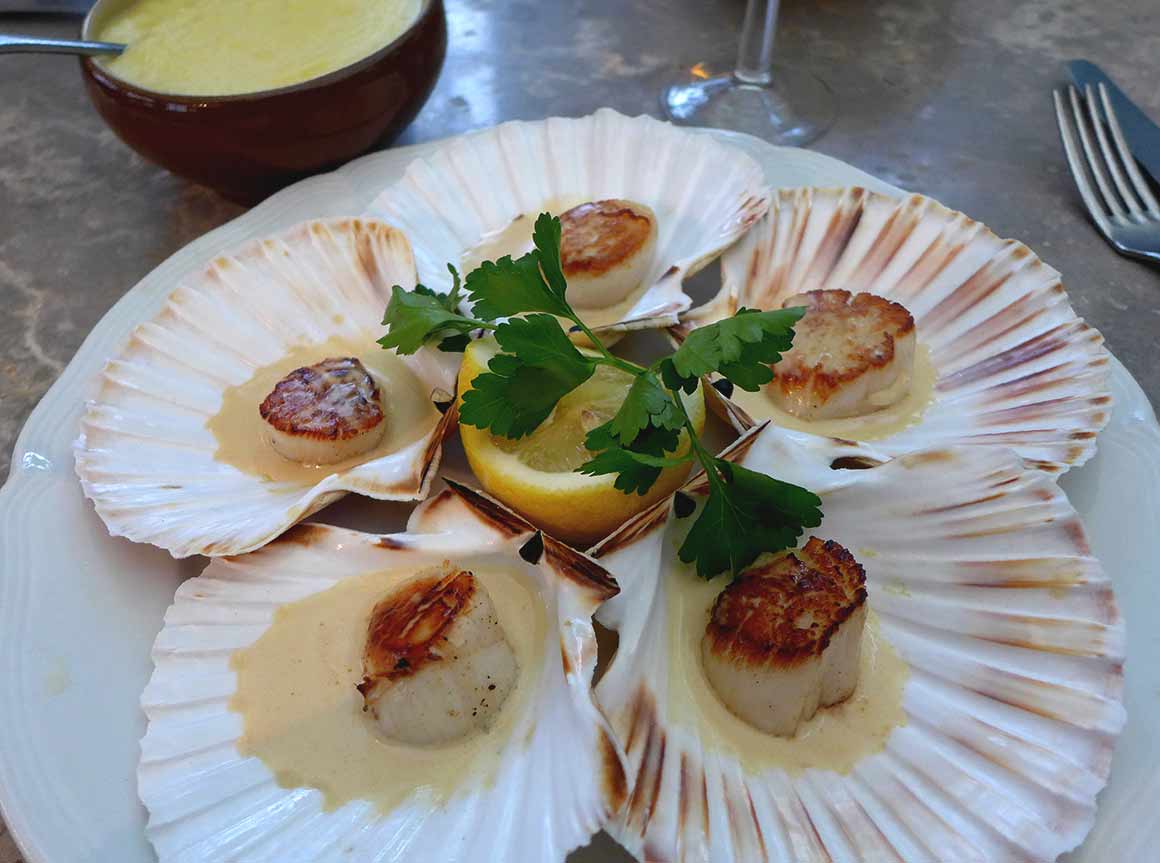 Restaurant Eugene Eugene : Saint-Jacques rôties en coquilles