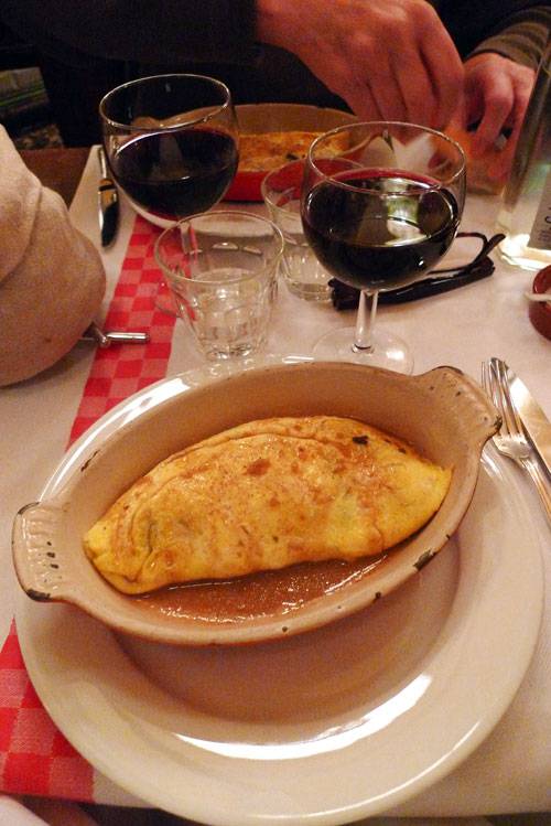 Restaurant aux Lyonnais, omelette aux moriles