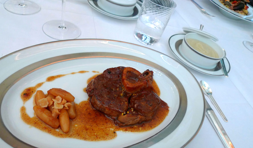 Restaurant Il Carpaccio, L'ossobuco de veau cuit au four